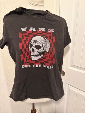 Vans Black Graphic Tee with Subtle Gray Print